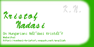 kristof nadasi business card